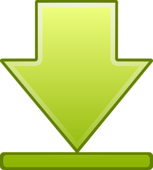 Green Download Arrow Icon PNG image