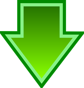 Green Downward Arrow PNG image