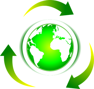 Green Earth Recycling Symbol PNG image