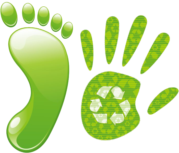 Green Eco Footprintand Handprint PNG image