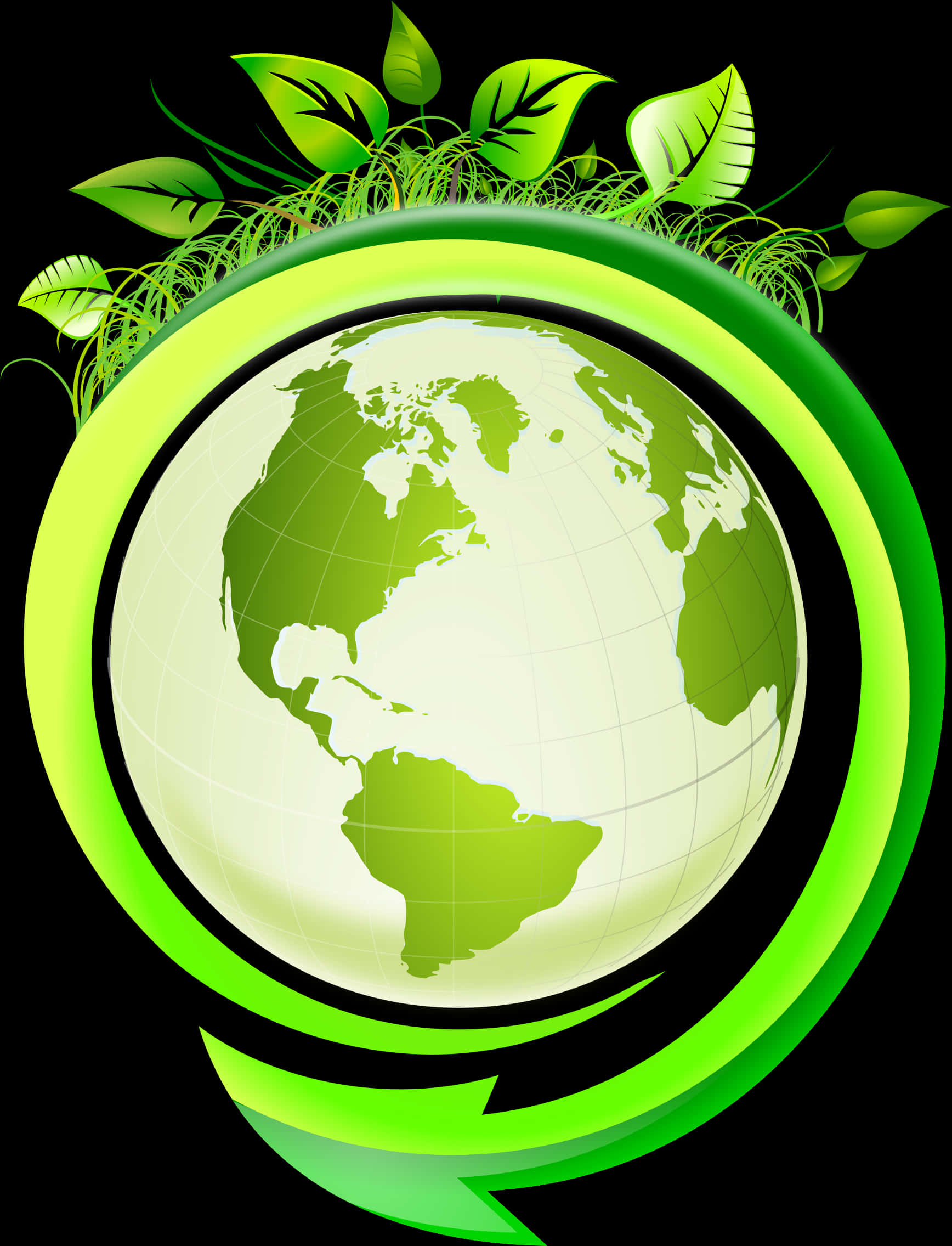 Green Eco World Concept PNG image