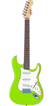 Green Electric Guitar PNG image