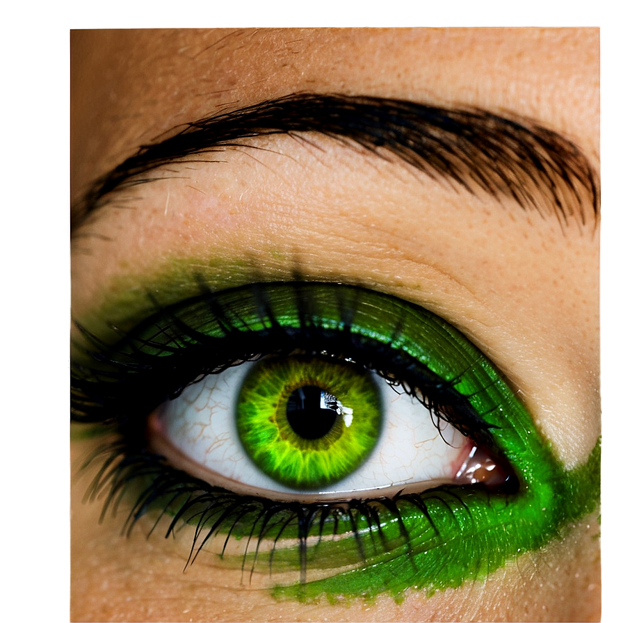 Green Eye With Dramatic Makeup Png 06262024 PNG image