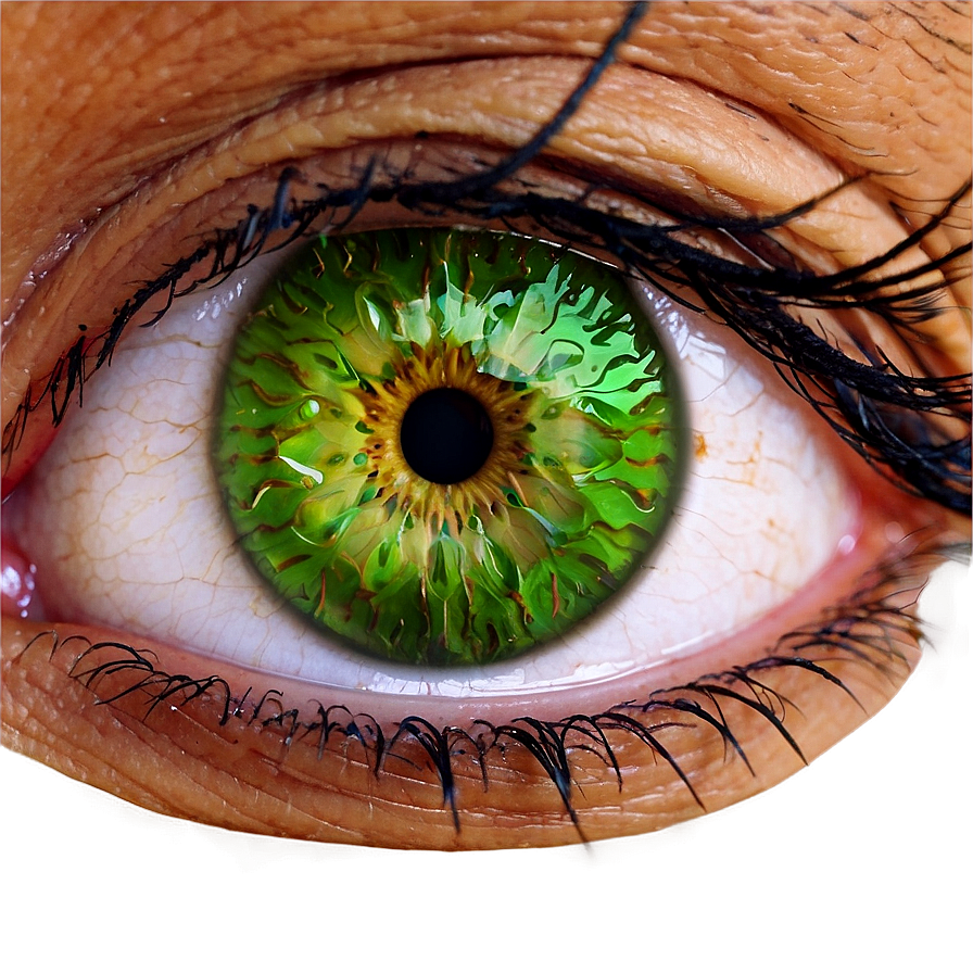 Green Eye With Intricate Patterns Png Epo PNG image