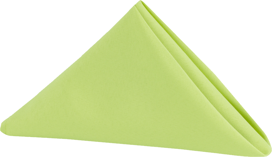 Green Fabric Napkin Folded Triangle PNG image