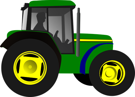 Green Farm Tractor Illustration PNG image