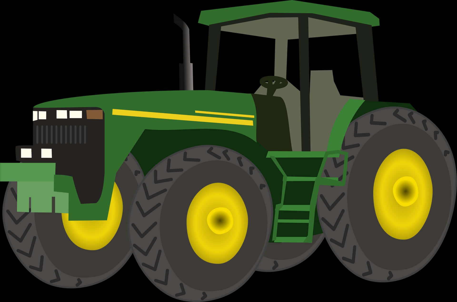 Green Farm Tractor Vector PNG image