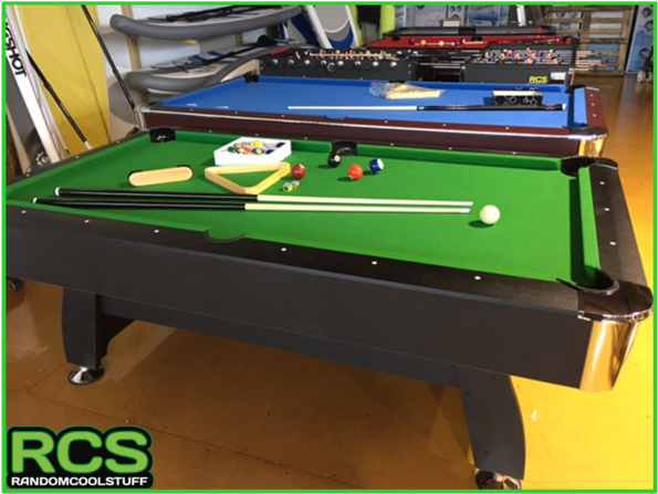 Green Felt Pool Table Setup PNG image