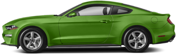Green Ford Mustang Side View PNG image
