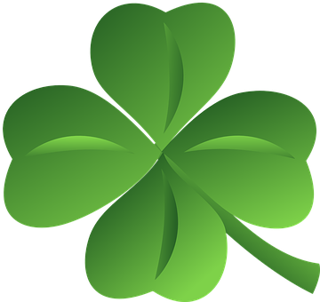 Green Four Leaf Clover Graphic PNG image
