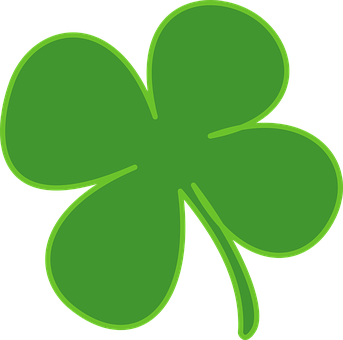 Green Four Leaf Clover Graphic PNG image