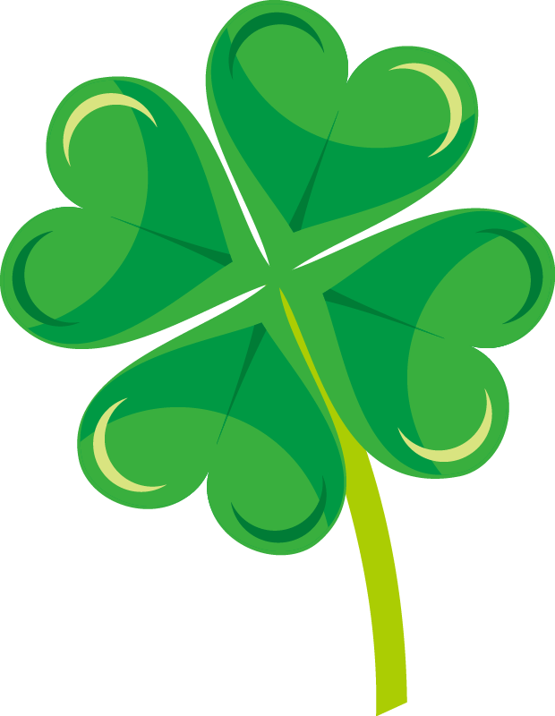 Green Four Leaf Clover Illustration PNG image