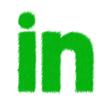 Green Furry Letter Linked In Logo PNG image