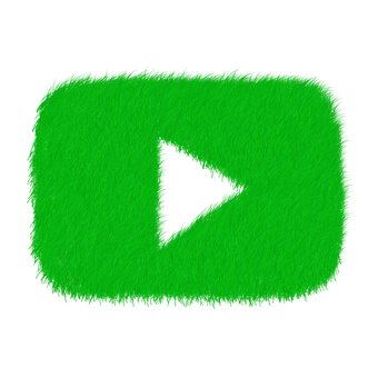 Green Furry Play Button PNG image