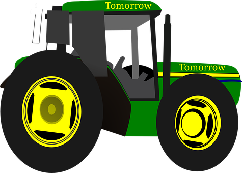 Green Futuristic Tractor Concept PNG image