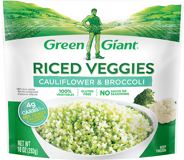 Green Giant Riced Veggies Cauliflower Broccoli Package PNG image