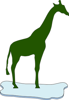 Green Giraffe Silhouette Graphic PNG image