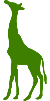 Green Giraffe Silhouette PNG image