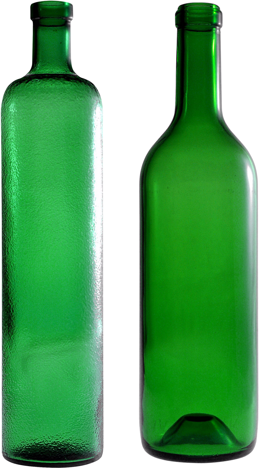 Green Glass Bottles PNG image