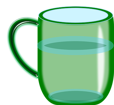 Green Glass Mug Vector Illustration PNG image