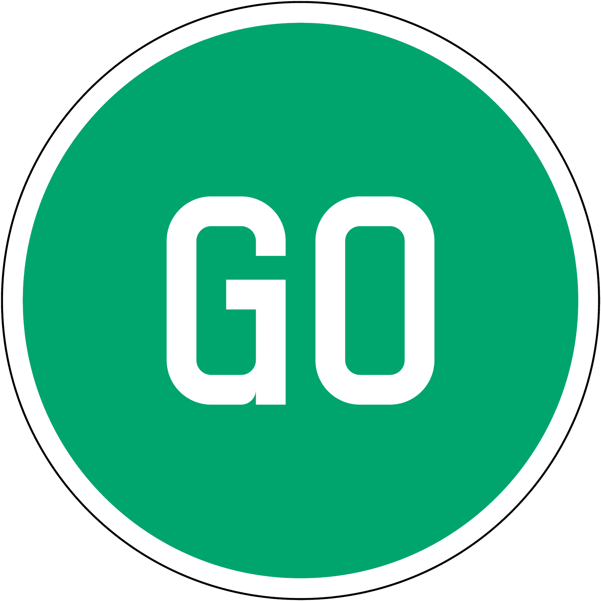Green Go Sign Circle PNG image