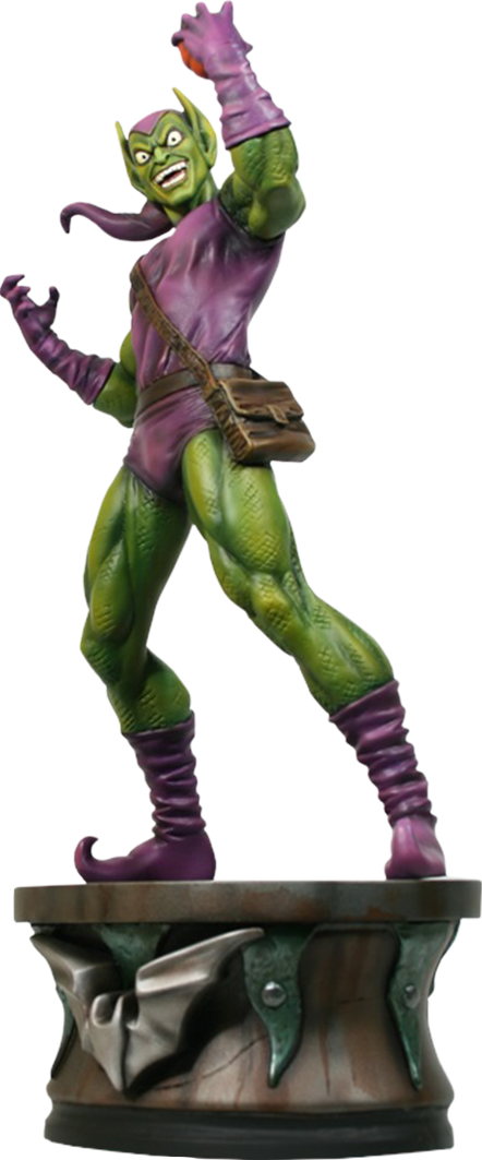 Green Goblin Statue Figure PNG image