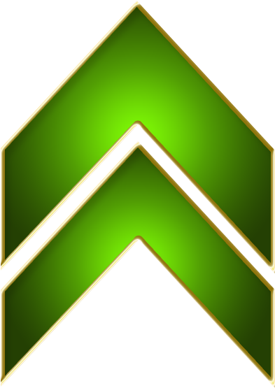 Green Gold Arrow Up Icon PNG image