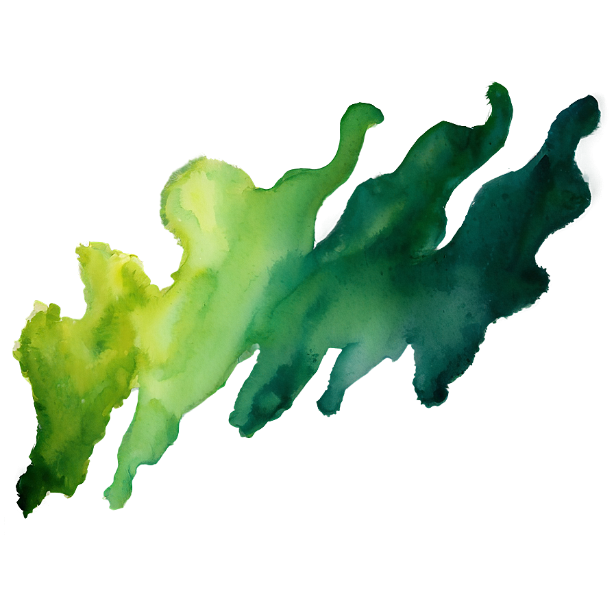 Green Gradient Watercolor Streak Png Tft PNG image