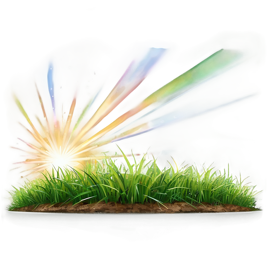 Green Grass With Sun Rays Png 06262024 PNG image