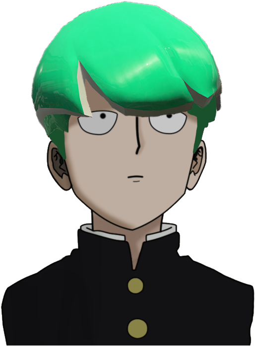 Green Haired Anime Character PNG image