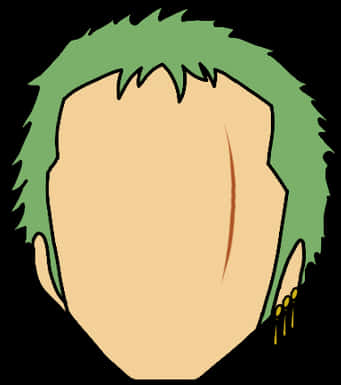 Green Haired_ Anime_ Character_ Vector PNG image