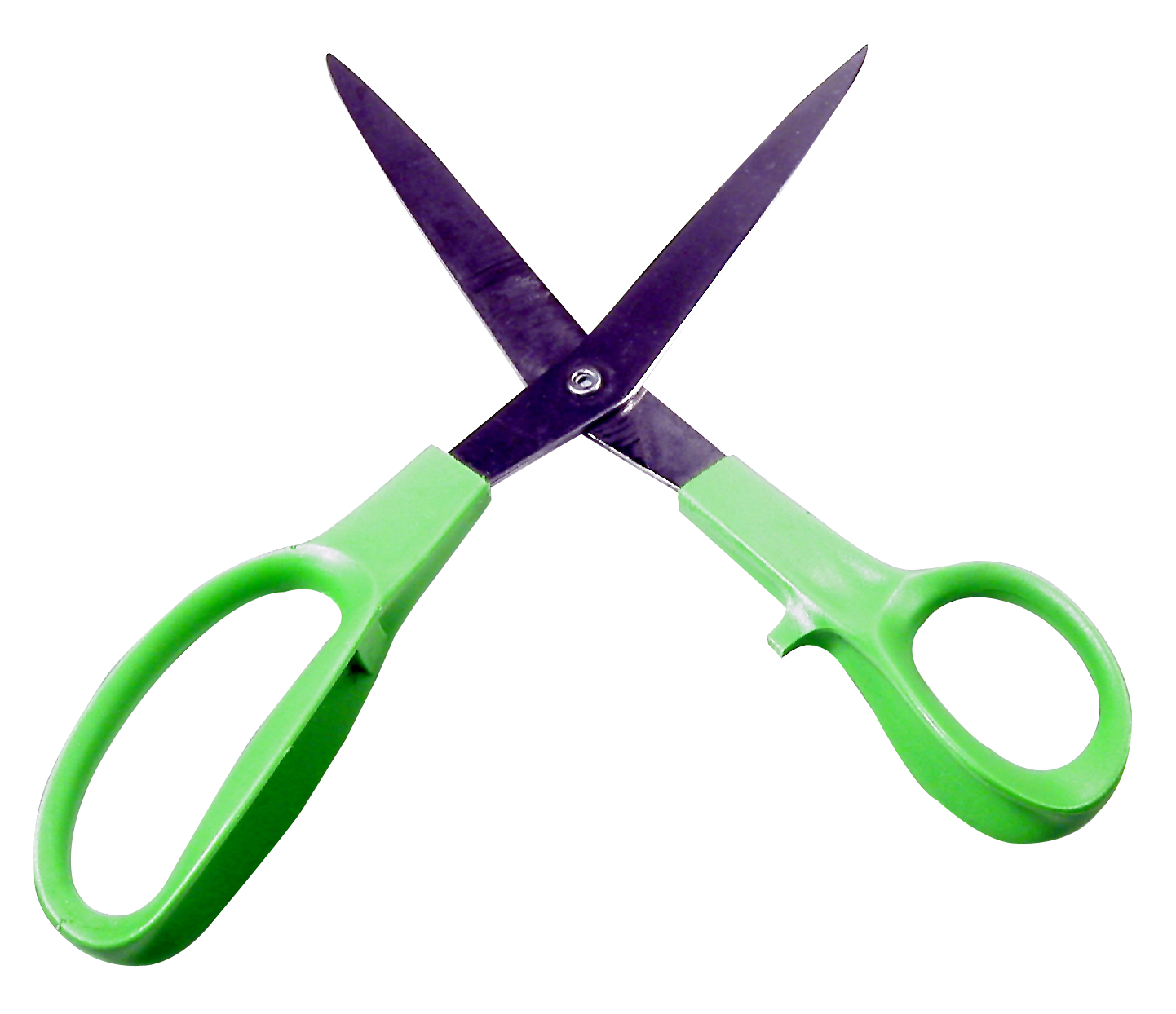 Green Handled Scissors Open PNG image
