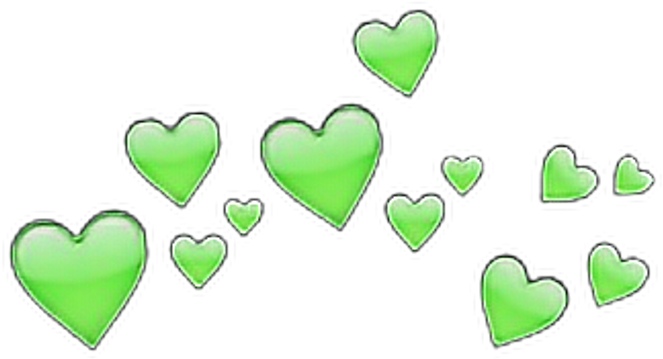 Green Heart Crown Graphic PNG image