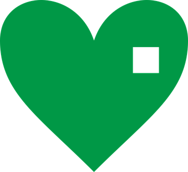 Green Heart Shapewith Square Cutout PNG image