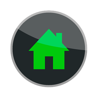 Green Home Icon Dark Background PNG image