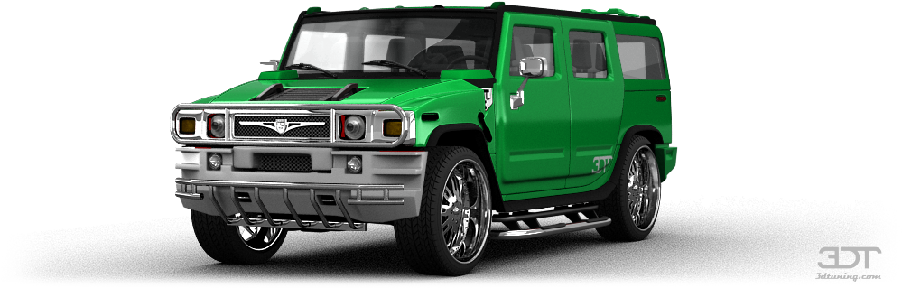 Green Hummer S U V Profile View PNG image