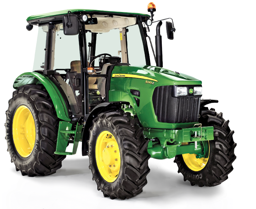 Green John Deere5050 E Tractor PNG image