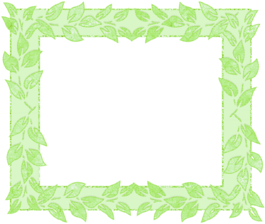 Green Leaf Decorative Frame PNG image