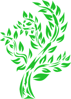 Green Leaf Phoenix Vector Art PNG image