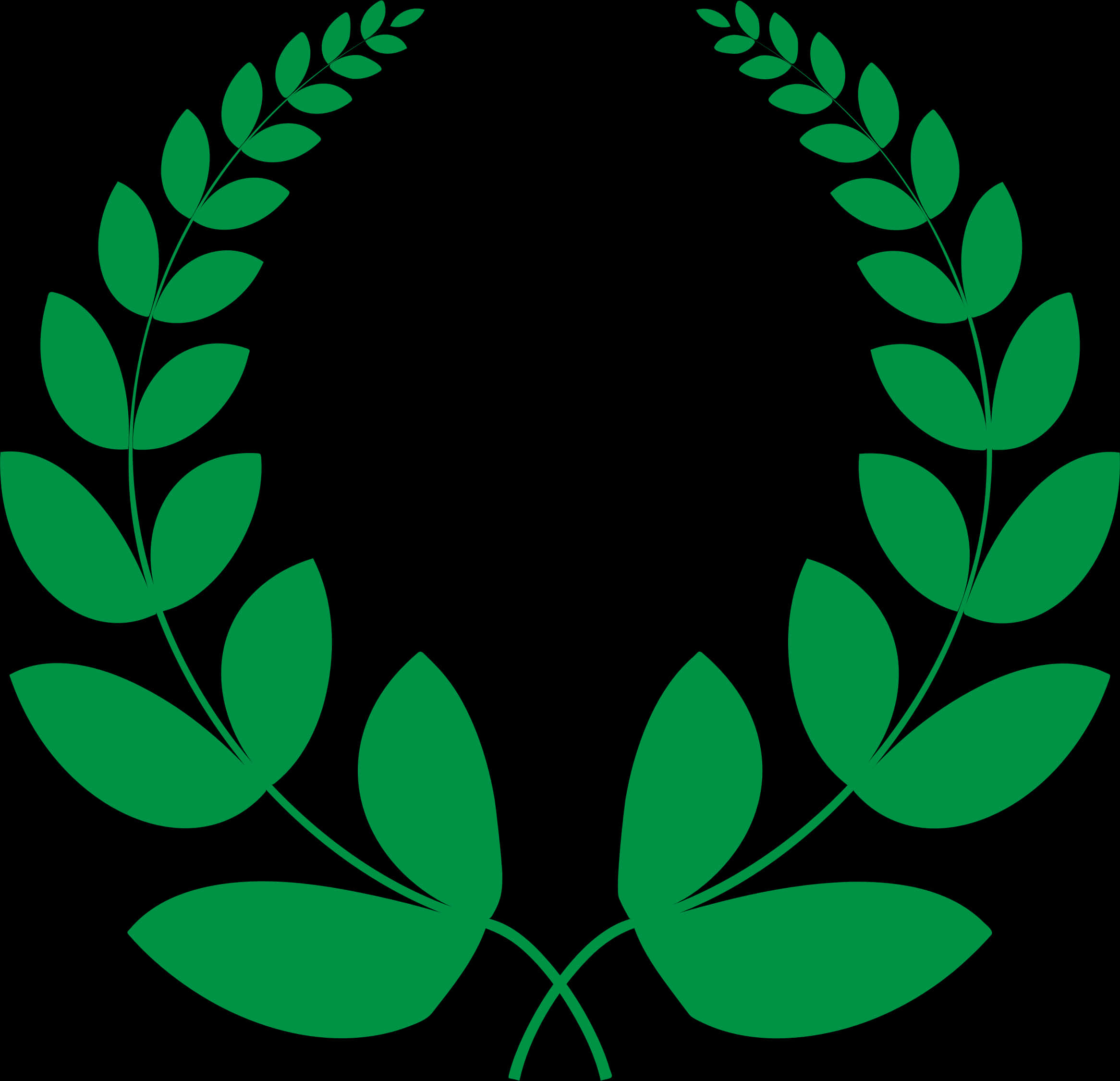 Green Leaf Wreath Vector PNG image
