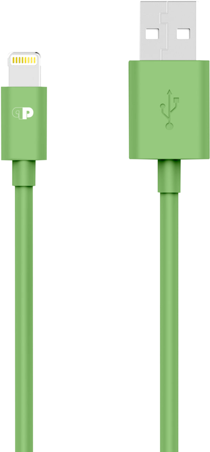 Green Lightning U S B Cable PNG image