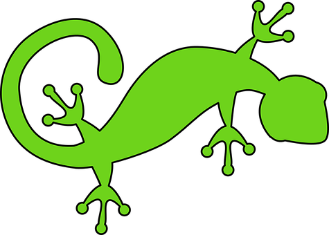 Green Lizard Silhouette PNG image