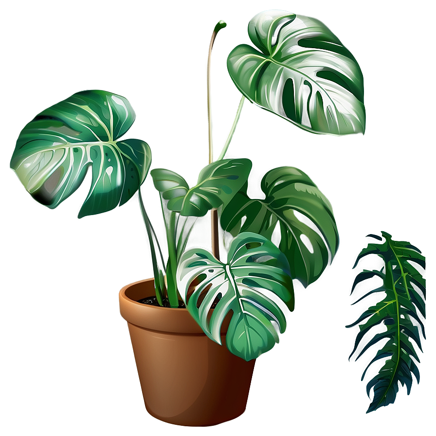 Green Monstera Plant Png 05232024 PNG image
