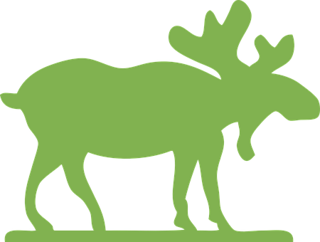 Green Moose Silhouette PNG image
