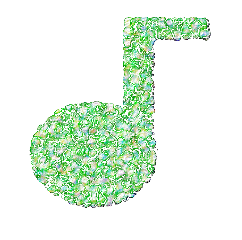 Green Mosaic Music Note PNG image