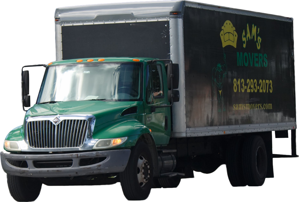 Green Moving Truck Sams Movers PNG image