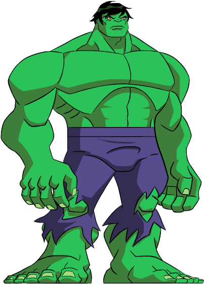 Green_ Muscular_ Animated_ Character PNG image