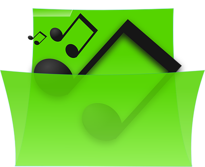 Green Music Folder Icon PNG image