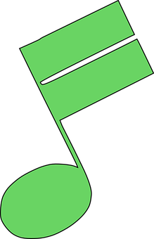 Green Musical Note Graphic PNG image
