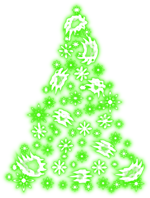 Green Neon Christmas Tree Illustration PNG image